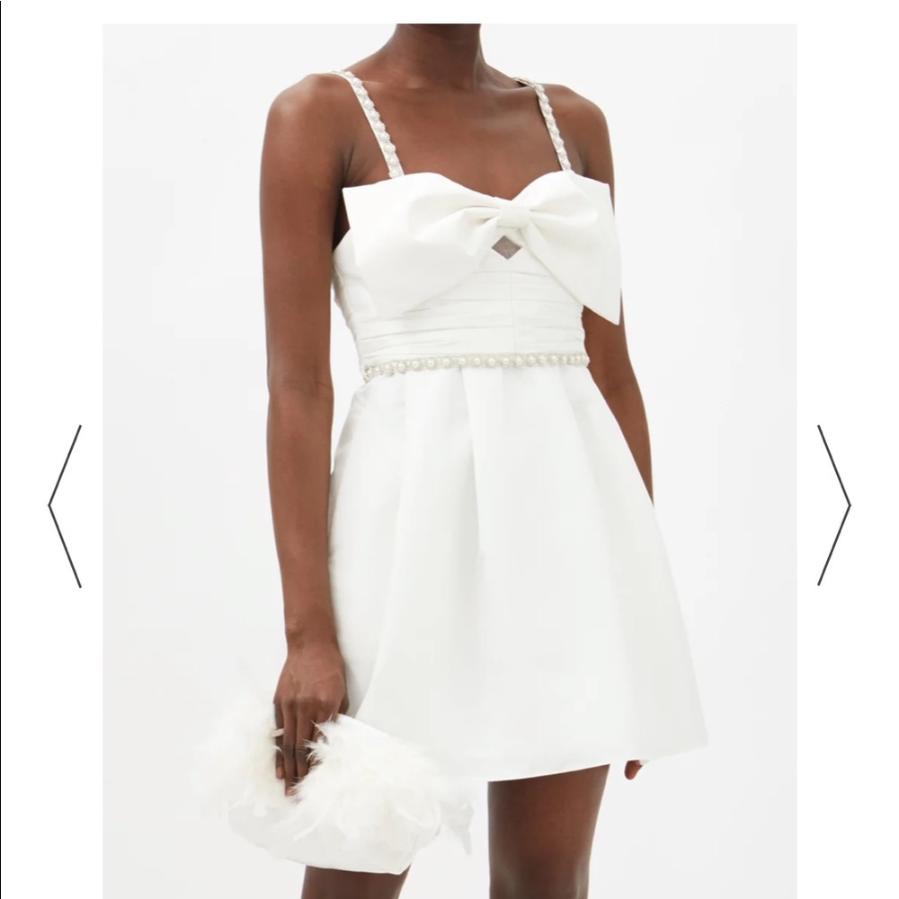 SELF-PORTRAIT

Bow-tied crystal-embellished taffeta mini dress
